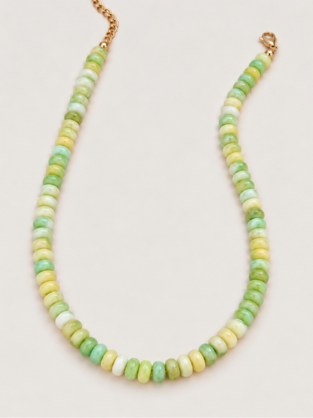 New! Green Mixed Beaded Preppy Colorful Necklace NWOT